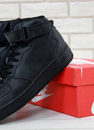 Черные высокие кроссовки nike air force 1 high