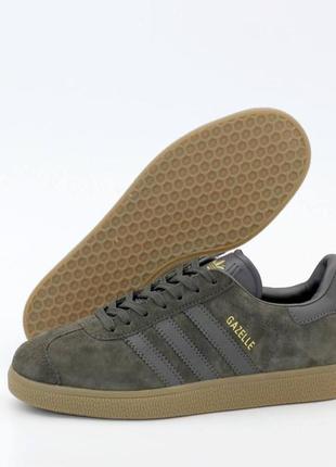 Мужские кроссовки adidas gazelle og (кроссовки адидас газели цвет хаки замшевые)(41-45)4 фото