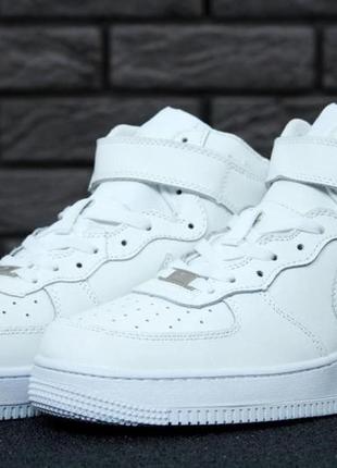 Білі високі кросівки nike air force 1 high white (найк аїр форс шкіряні) жіночі та чоловічі розміри: 367 фото