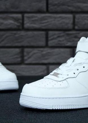 Білі високі кросівки nike air force 1 high white (найк аїр форс шкіряні) жіночі та чоловічі розміри: 364 фото