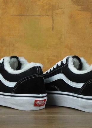 Кеды на меху vans old skool black white low (зимние кеды ванс олд скул черно-белые женские и мужские 36-45)425 фото