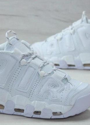 Кроссовки nike air more uptempo triple white (высокие белые кроссовки найк аптемпо )(36-45)6 фото