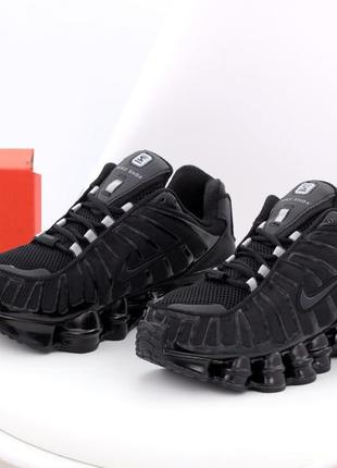 Мужские спортивные кроссовки nike shox tl triple black (черные кроссовки на баллонах найк шокс)(40-45)427 фото