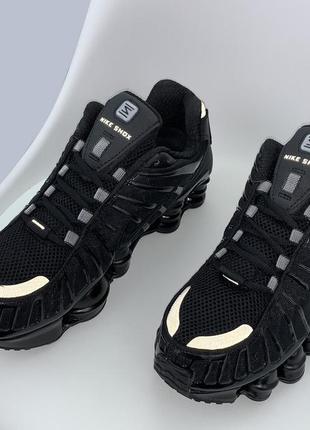 Мужские спортивные кроссовки nike shox tl triple black (черные кроссовки на баллонах найк шокс)(40-45)429 фото