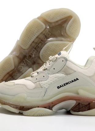 Женские кроссовки balenciaga triple s clear solo white grey (кроссовки баленсиага бело-серые)(36-41)361 фото