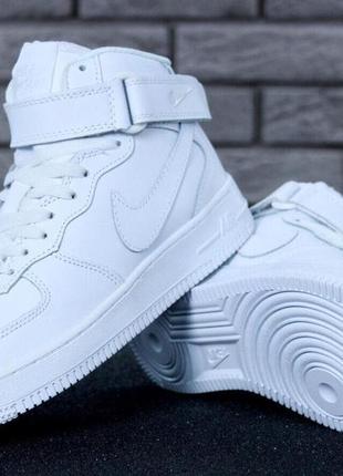 Зимние кроссовки с мехом nike air force 1 high white winter (зимние кроссовки на меху найк аир форс)417 фото