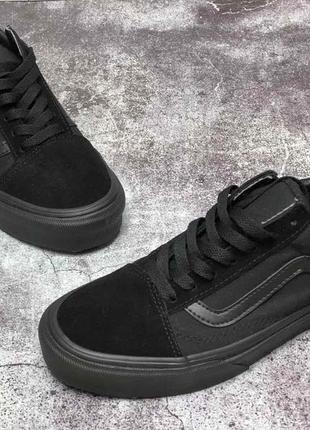 Кеды vans old skool triple black (вансы олд скул черные весна/лето/осень мужские и женские размеры)37-453 фото