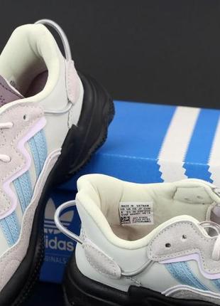 Модные женские кроссовки adidas ozweego lilac сиреневые (кроссовки адидас озвиго рефлективные весна/лето)6 фото