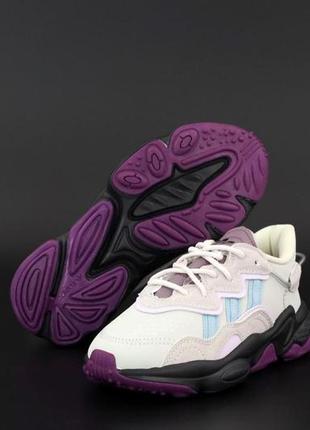 Модные женские кроссовки adidas ozweego lilac сиреневые (кроссовки адидас озвиго рефлективные весна/лето)3 фото