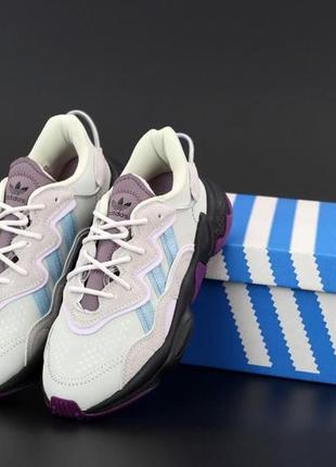 Модные женские кроссовки adidas ozweego lilac сиреневые (кроссовки адидас озвиго рефлективные весна/лето)1 фото