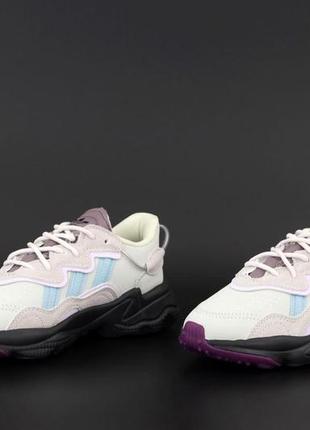 Модные женские кроссовки adidas ozweego lilac сиреневые (кроссовки адидас озвиго рефлективные весна/лето)4 фото