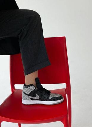 Високі баскетбольні кросівки nike air jordan 1 retro (модні сіро чорного кольору(38,42.)6 фото