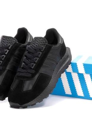 Adidas retropy e5 black кросівки чоловічі бігові  чорні адидас ретро е5 беговые кроссовки черные (40-45)