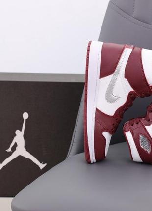 Женские баскетбольные высокие кроссовки nike air jordan 1 mid bordo (найк аир джордан бордовые)(36-40)404 фото