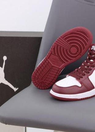 Женские баскетбольные высокие кроссовки nike air jordan 1 mid bordo (найк аир джордан бордовые)(36-40)405 фото