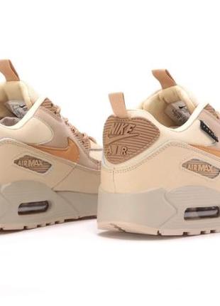 Мужские кожаные кроссовки nike air max 90 surplus cordura (песочные/бежевые)найк аир макс 90(41-45)7 фото