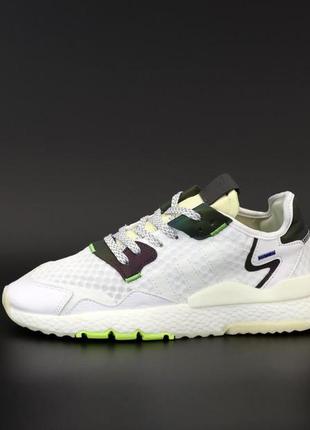 Мужские кроссовки 45рadidas nite jogger white reflective (адидас найт джоггеры белого цвета рефлективные45)3 фото