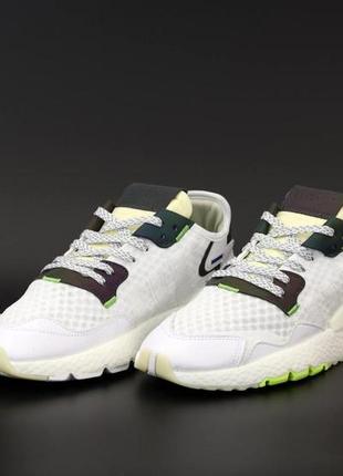 Мужские кроссовки 45рadidas nite jogger white reflective (адидас найт джоггеры белого цвета рефлективные45)4 фото