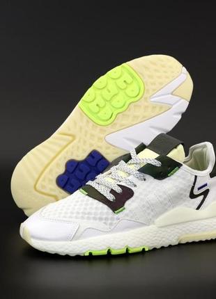 Мужские кроссовки 45рadidas nite jogger white reflective (адидас найт джоггеры белого цвета рефлективные45)1 фото