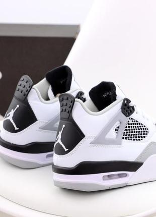 Баскетбольные  кроссовки nike air jordan 4 retro white grey (найк аир джордан ретро бело-серые)(40-46)403 фото