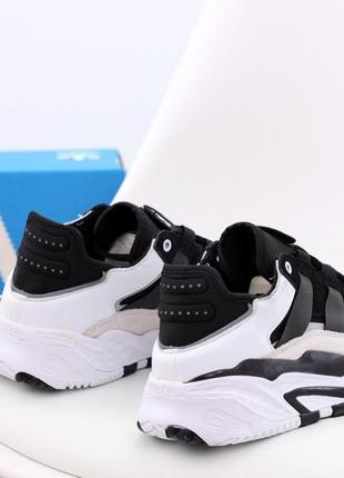 Модные рефлективные кроссовки adidas niteball white black (кроссовки адидас найтболл белые с черным)(36-45)413 фото
