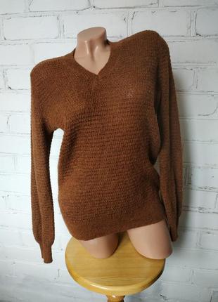 Джемпер/пуловер ажурний з люрексом/з вовною та альпакою2 фото