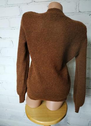 Джемпер/пуловер ажурний з люрексом/з вовною та альпакою3 фото