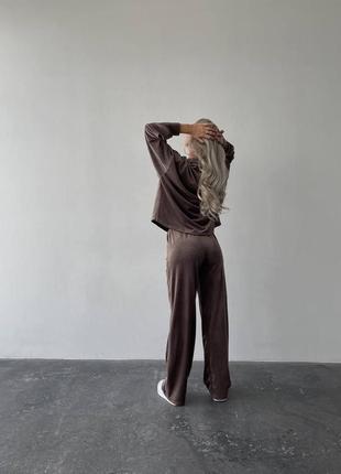 Велюровый костюм кофта+брюки свободного кроя8 фото