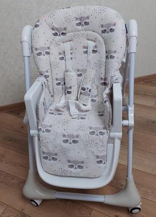 Дитячий стільчик для годування складний bambi m 3233 raccoon gray сірий4 фото