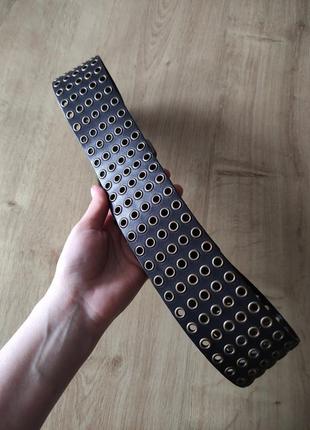 Стильный женский широкий кожаный ремень genuine leather, германия,р. 80-85