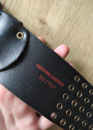 Стильный женский широкий кожаный ремень genuine leather, германия,р. 80-85