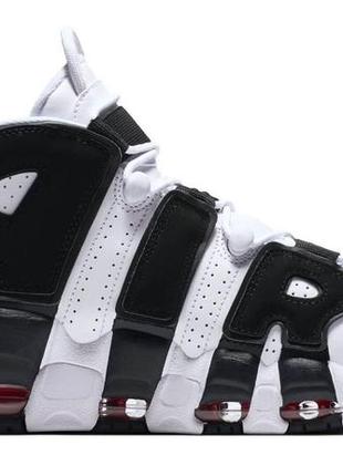 Кожаные высокие кроссовки nike air more uptempo black white (кроссовки найк аптемпо черно-белые 36-45)38