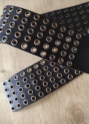 Стильный женский широкий кожаный ремень genuine leather, германия,р. 80-85