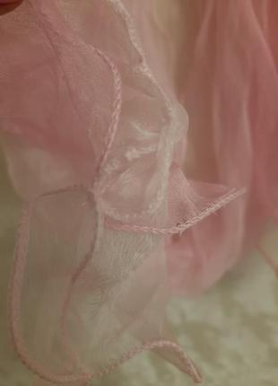 Дизайнерский нежный невесомый шелковый шарф волаными5 фото