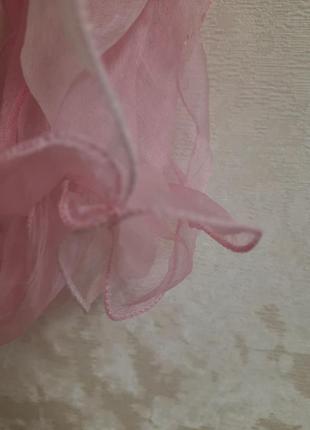 Дизайнерский нежный невесомый шелковый шарф волаными8 фото