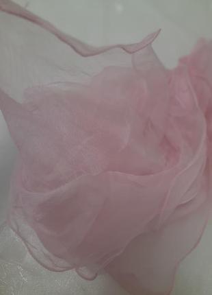Дизайнерский нежный невесомый шелковый шарф волаными2 фото