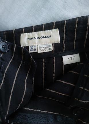 Zara woman лляна льон спідниця смужка запалення /801/2 фото