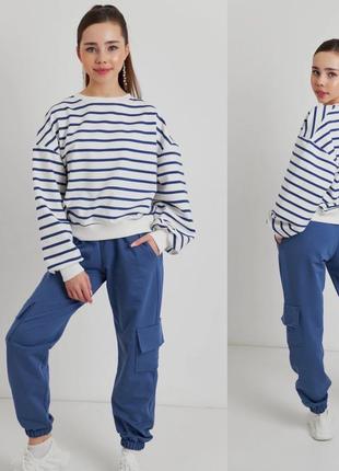 Спортивний костюм з тільняшкою і штанами карго