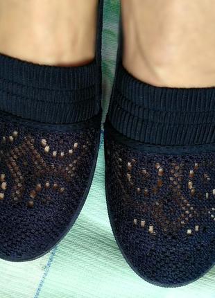 Балетки ажурні хлопок мереживні мокасини 38 рр.