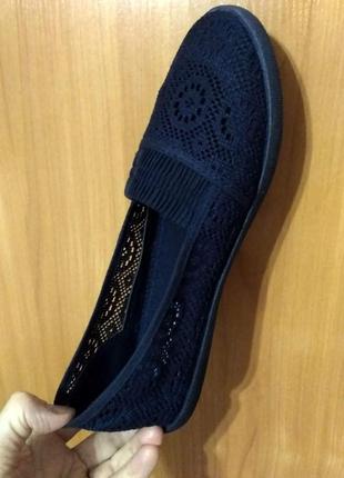 Балетки ажурні хлопок мереживні мокасини 38 рр.