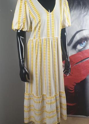 Шикарное платье миди с вышивкой f&amp;f p.14/421 фото