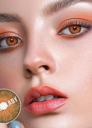 Линзы цветные для глаз (есть опт) голубые new york n hazel подходят для светлых глаз