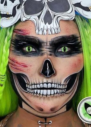 Лінзи кольорові для очей (є опт) зелені sexy cat eye green halloween. підходять для світлих очей