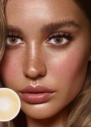 Линзы цветные для глаз (есть опт) коричневые карие a.tan natural подходят для светлых глаз