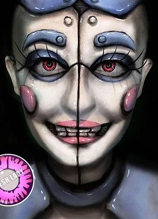 Линзы цветные для глаз (есть опт) розовые enchanted pink halloween. подходят для светлых глаз