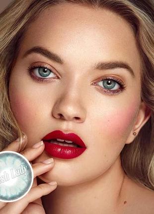 Линзы цветные для глаз (есть опт) зеленыеgem green. подходят для светлых глаз