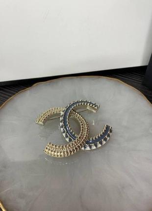 Брендовая брошка позолота серо-золотая