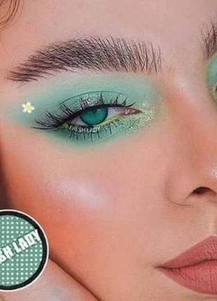 Лінзи кольорові для очей (є опт) зелені green mesh halloween. підходять для світлих очей