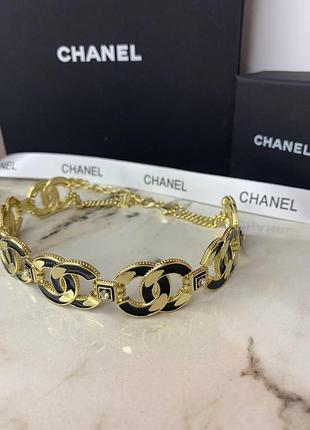 Брендовий стильний чокер на шию, позолота, з логотипом, люкс якість!