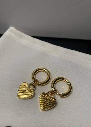 Брендовые серьги позолота, люкс качество